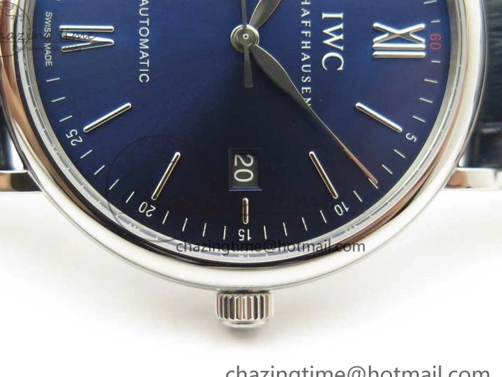 MIROTIME 0518 Portofino Automatic SS FKF 1:1 Best Edition Blue Dial on Blue Leather Strap A Cozy 7133